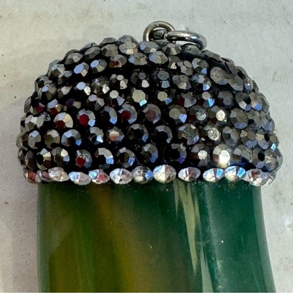 Handmade Large Heavy Blinged-Out Claw Horn Fang Pendant 2.25" long One of a Kind - Picture 12 of 15